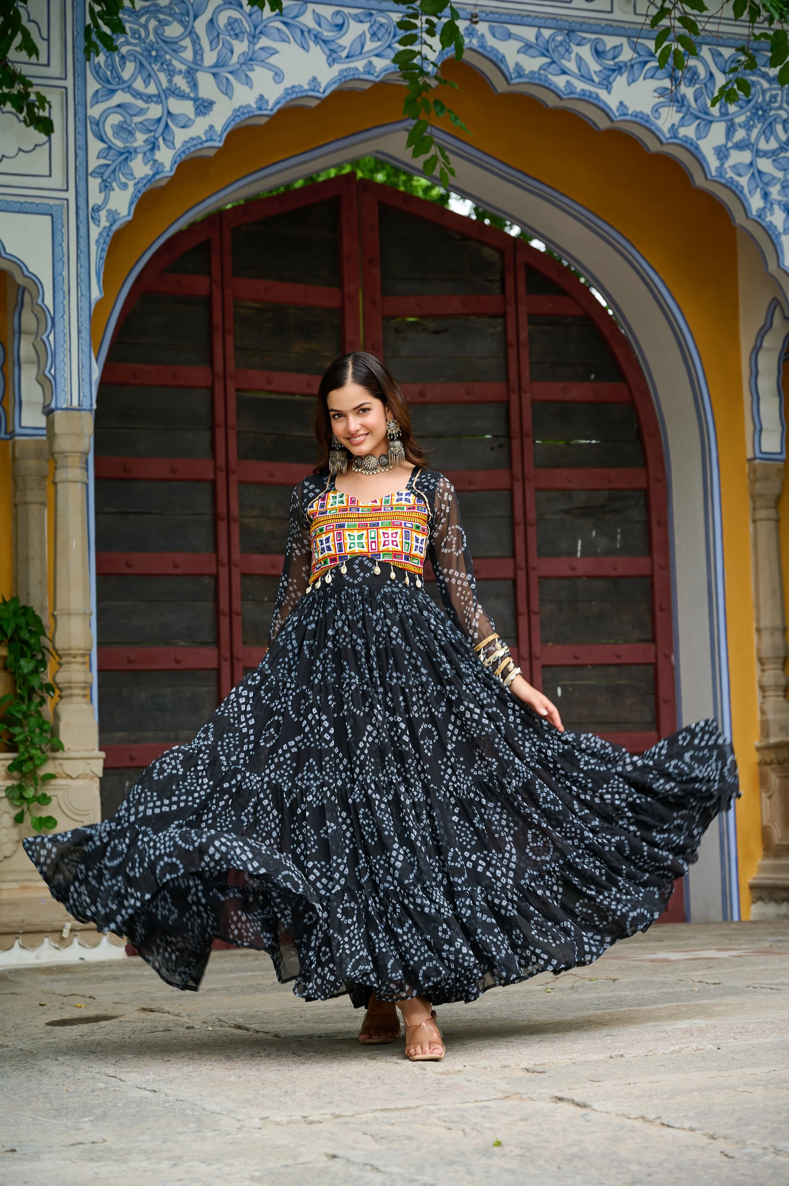 Bandhani Print Work Navratri outfits - Image 12 in Surat